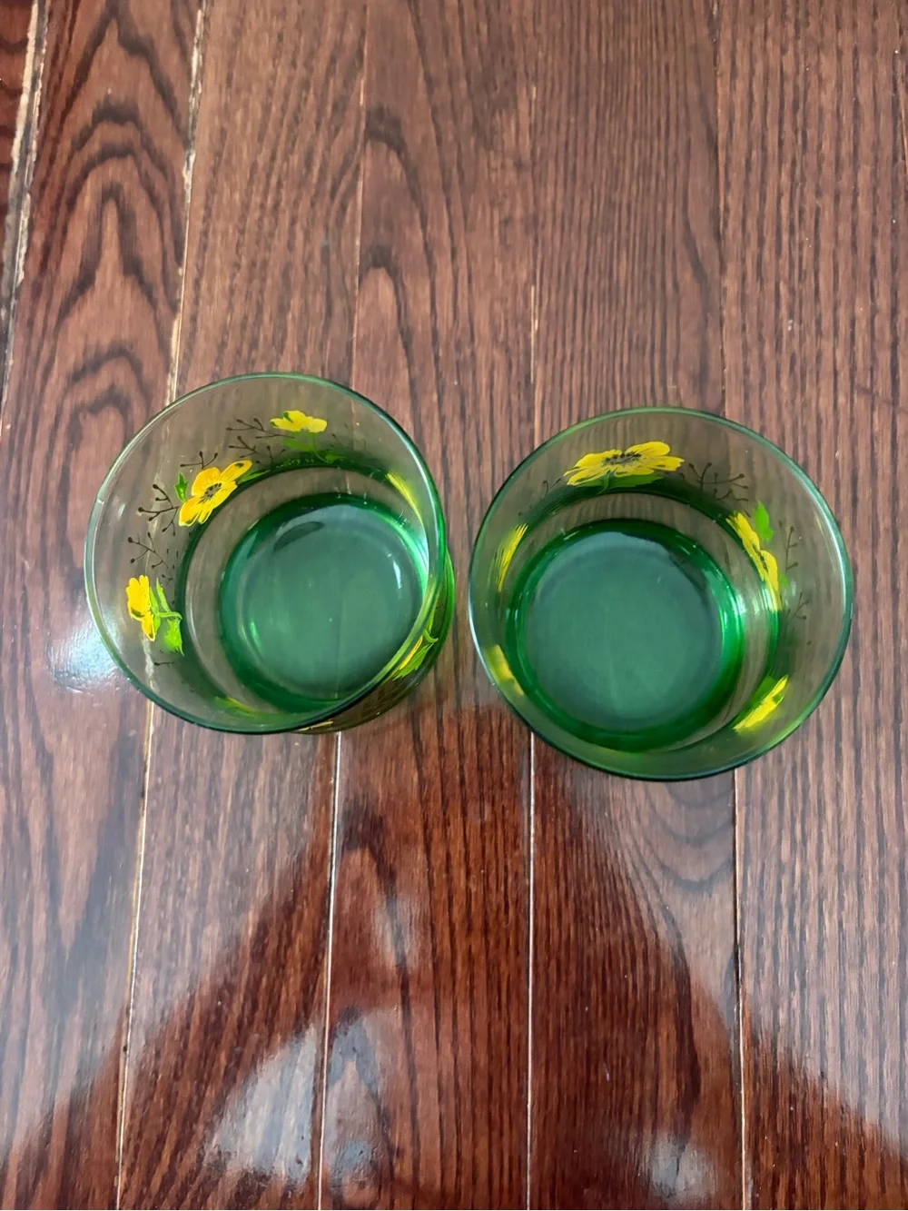 Vintage Libbey M. Dia 1970 Floral Glasses